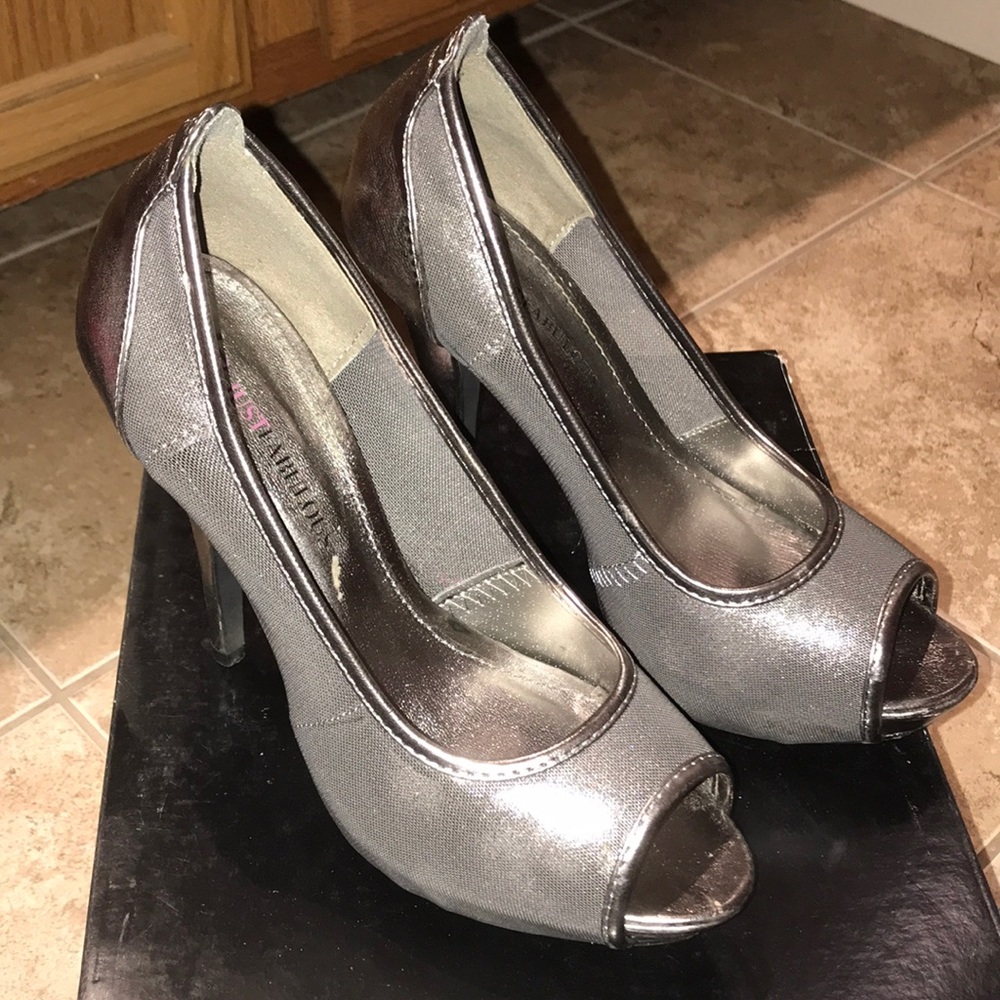 Just fab silver platform heel